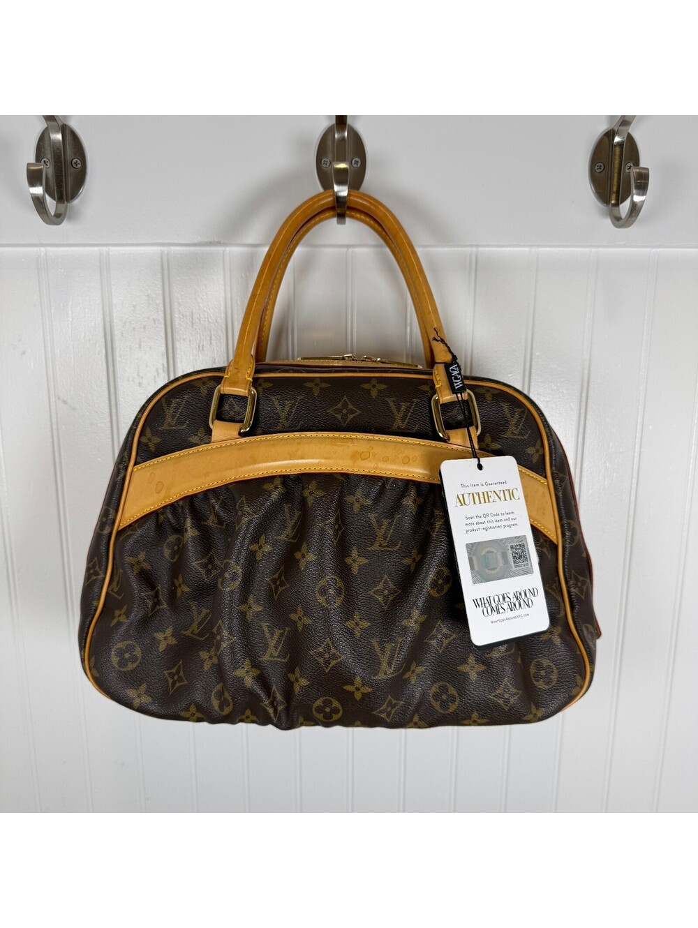 Louis Vuitton Excentri Cite Monogram Canvas Bag with Vachetta Leather Trim